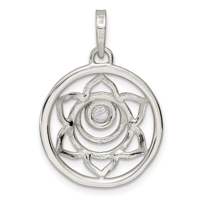Sterlingsilber Zirkonia Lotus Chakra Filigran Anhänger