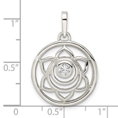 Sterlingsilber Zirkonia Lotus Chakra Filigran Anhänger