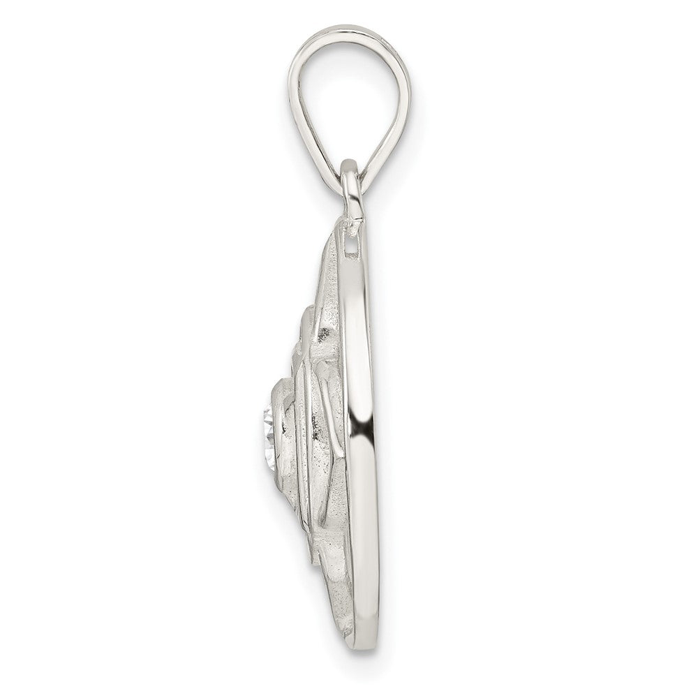 Sterlingsilber Zirkonia Root Chakra Filigran Anhänger