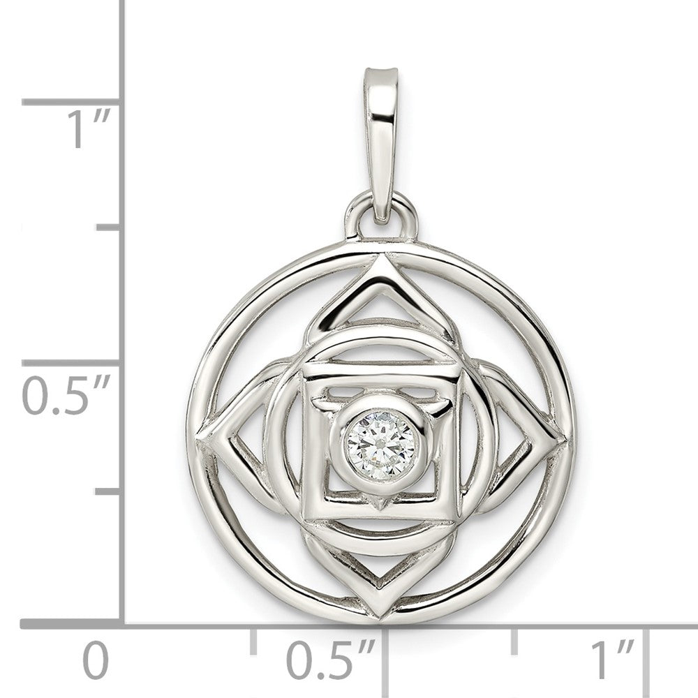 Sterlingsilber Zirkonia Root Chakra Filigran Anhänger