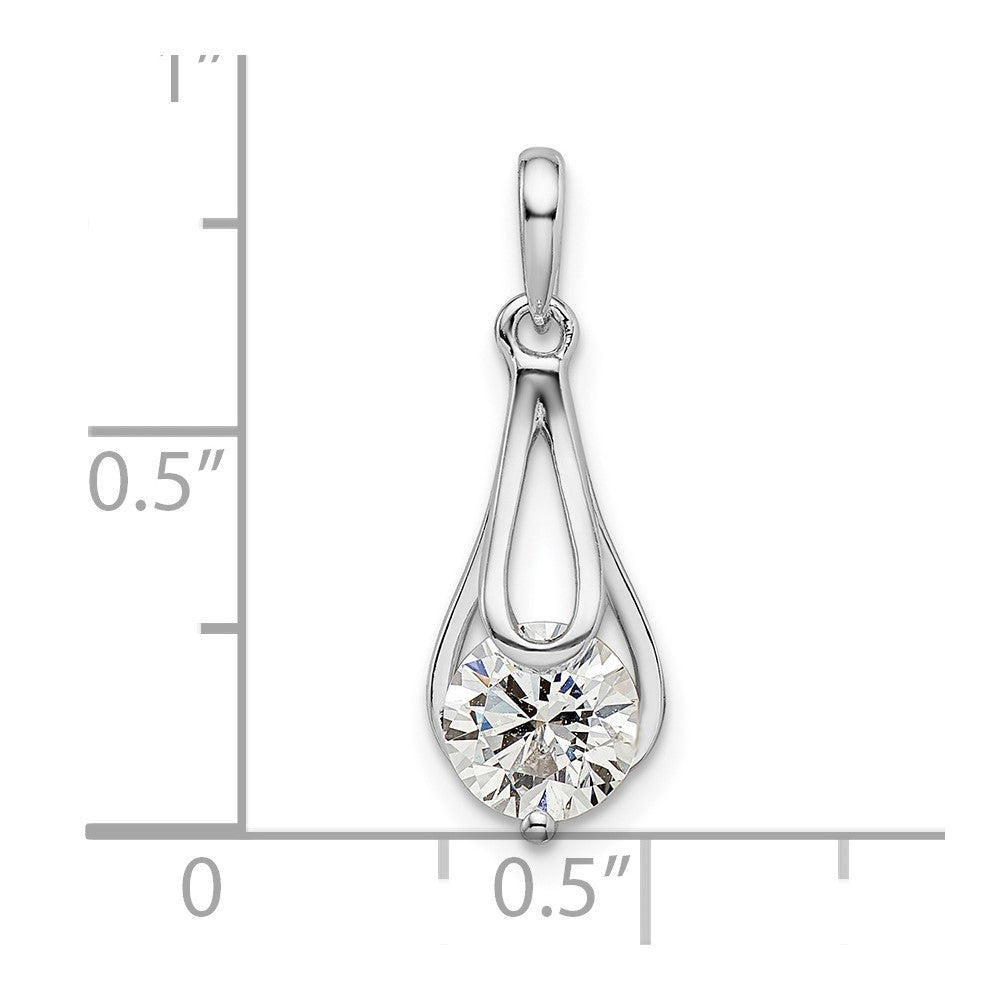 Sterlingsilber Rhodiniert Zirkonia Anhänger