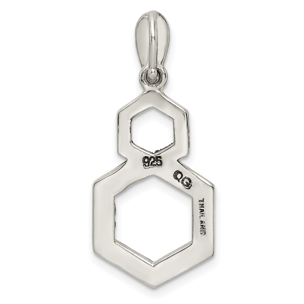 Sterlingsilber Antikisiert Markasit Hexagon Anhänger