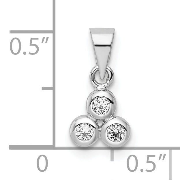 Sterlingsilber Rhodiniert Poliert Zirkonia Anhänger
