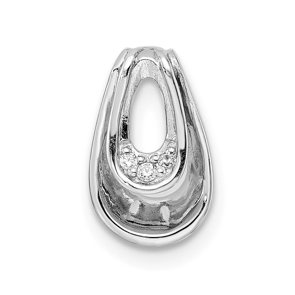 Sterlingsilber Rhodiniert Poliert Zirkonia Kette Anhänger