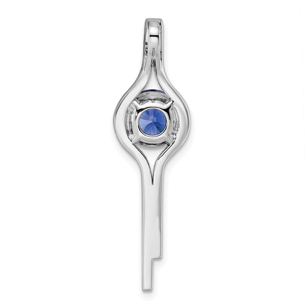 Sterlingsilber Rhodiniert Blau & Weiß Zirkonia Anhänger