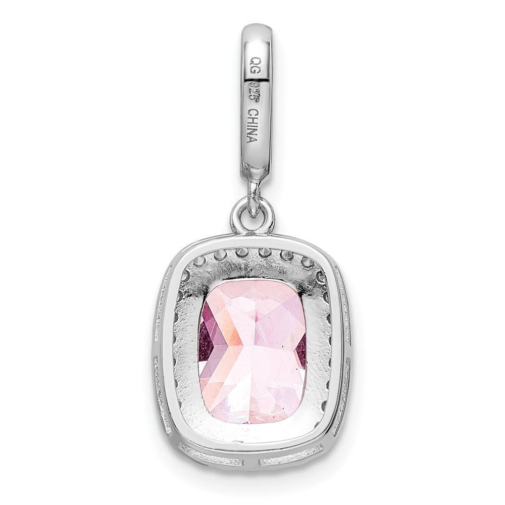 Sterlingsilber Rhodiniert Rosa & Weiß Zirkonia Anhänger