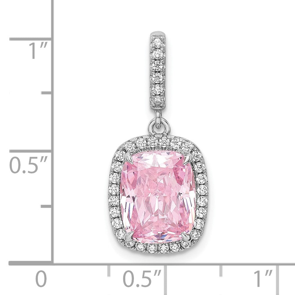 Sterlingsilber Rhodiniert Rosa & Weiß Zirkonia Anhänger