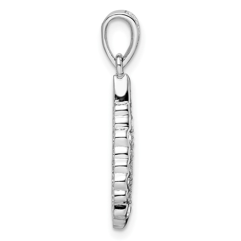 Sterlingsilber Rhodiniert Zirkonia Tropfen Anhänger