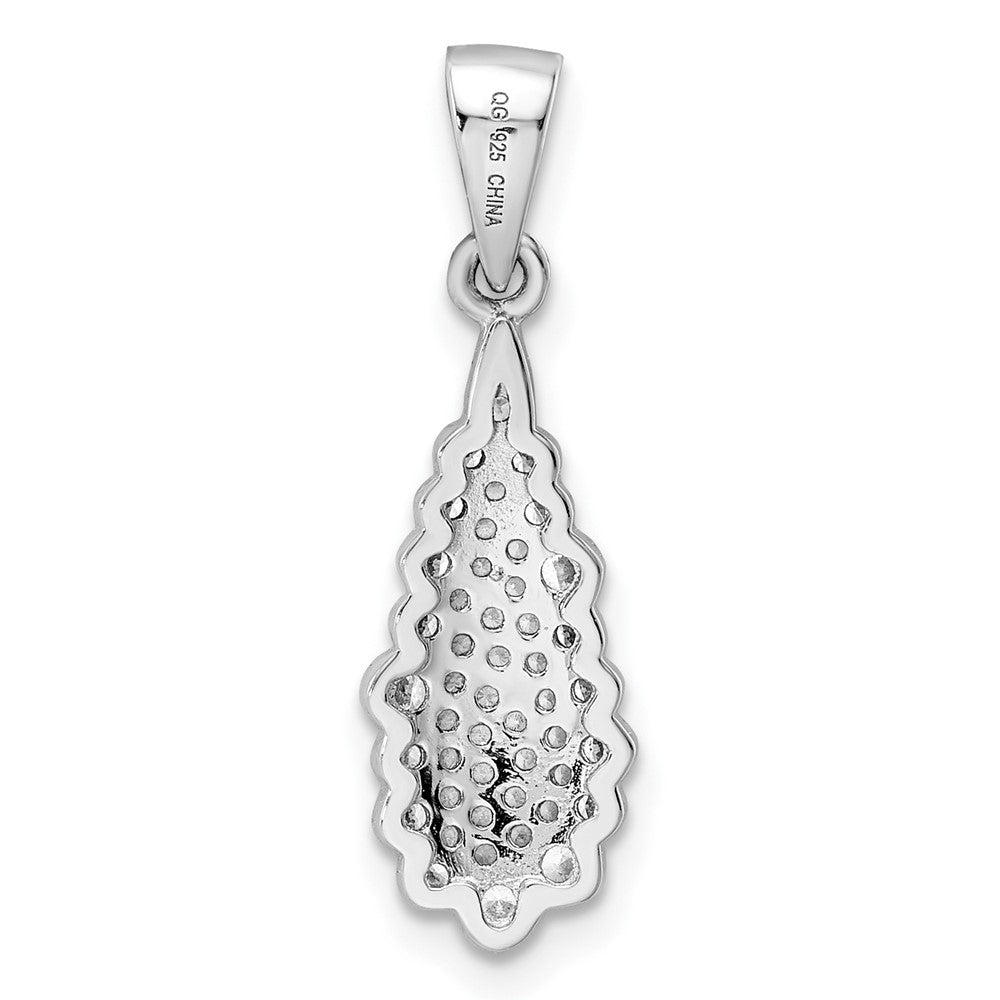 Sterlingsilber Rhodiniert Zirkonia Tropfen Anhänger