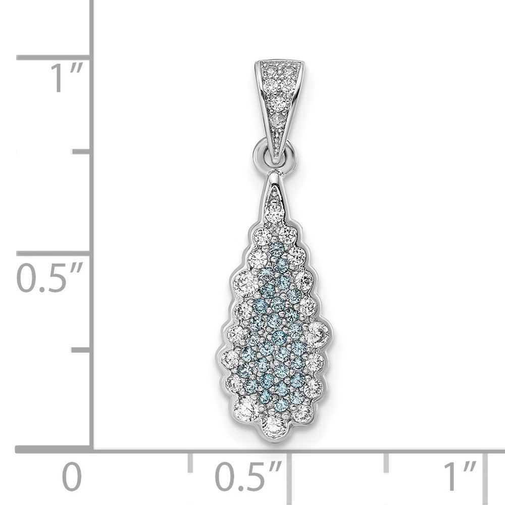 Sterlingsilber Rhodiniert Zirkonia Tropfen Anhänger