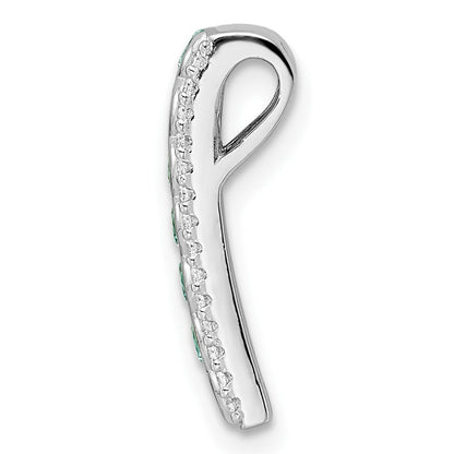 Sterlingsilber Rhodiniert Aqua & Weiß Zirkonia Kette Anhänger