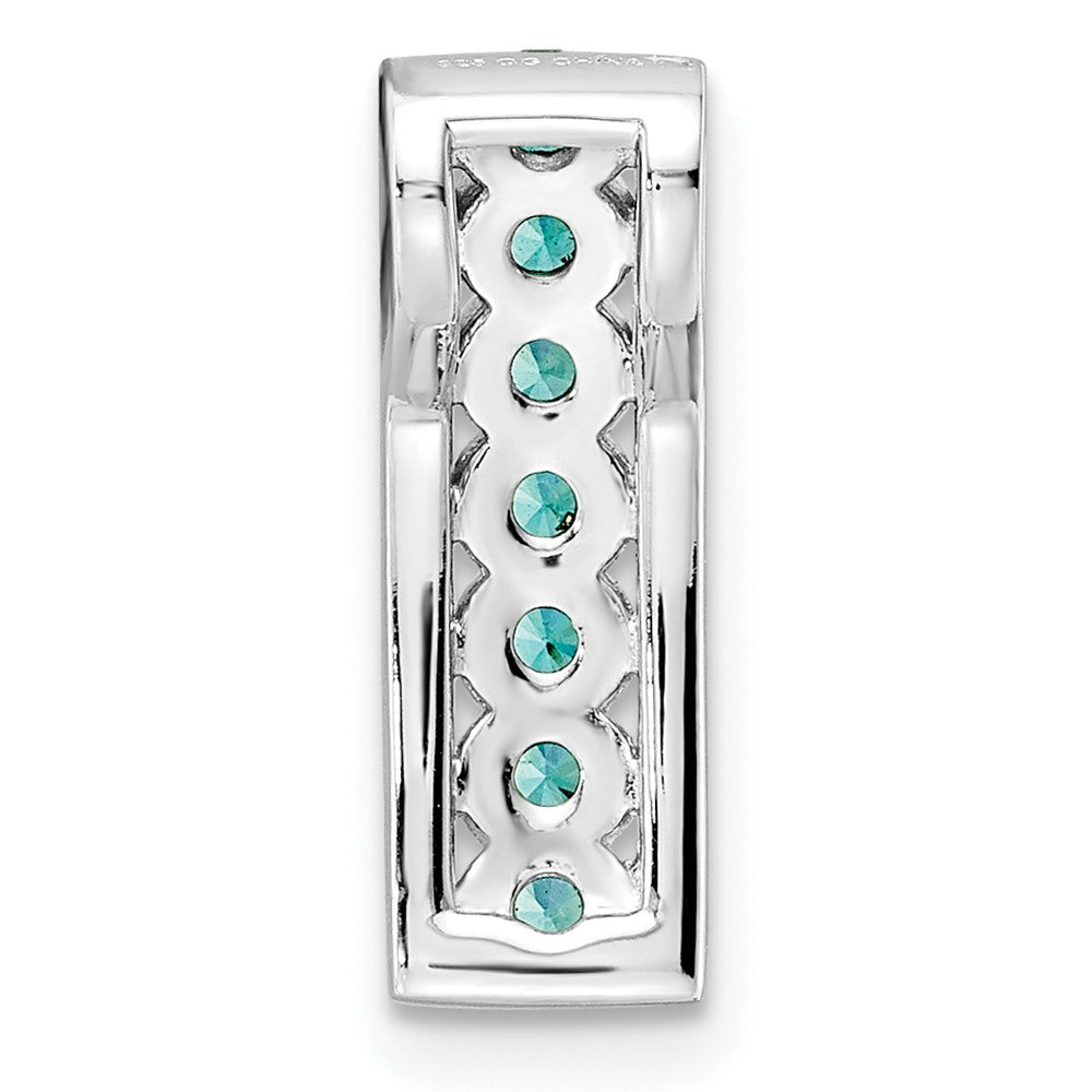 Sterlingsilber Rhodiniert Aqua & Weiß Zirkonia Kette Anhänger
