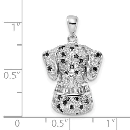 Sterlingsilber Rhodiniert Poliert Zirkonia Dalmatian Anhänger