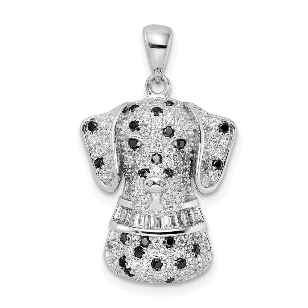 Sterlingsilber Rhodiniert Poliert Zirkonia Dalmatian Anhänger