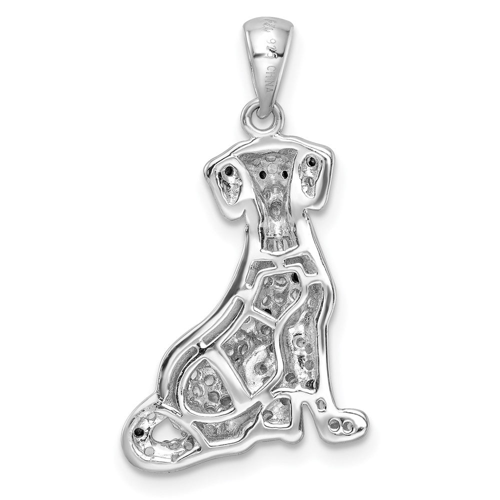 Sterlingsilber Rhodiniert Poliert Zirkonia Dalmatian Anhänger