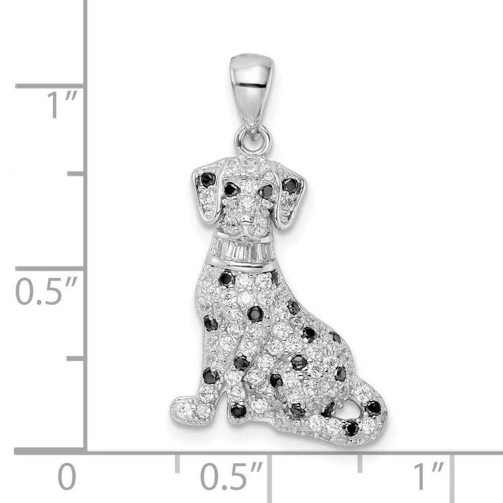 Sterlingsilber Rhodiniert Poliert Zirkonia Dalmatian Anhänger