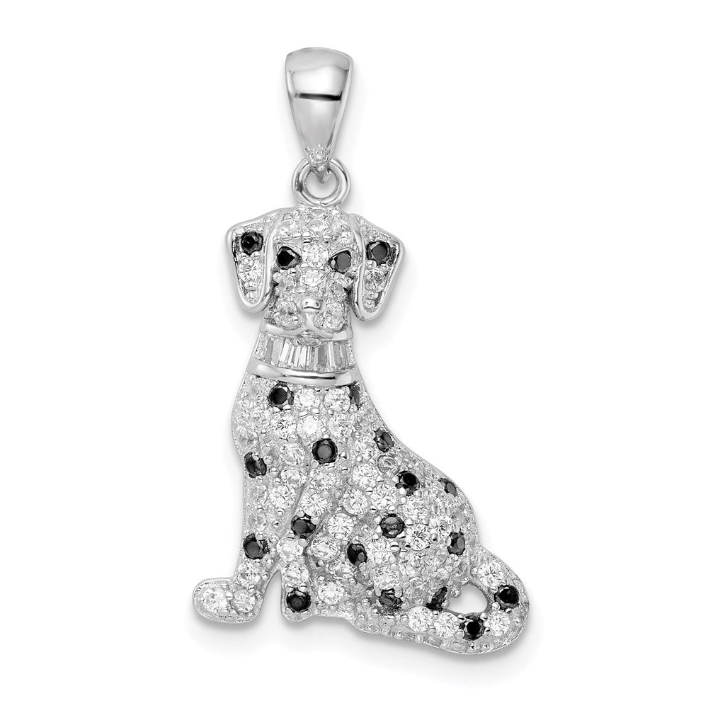 Sterlingsilber Rhodiniert Poliert Zirkonia Dalmatian Anhänger
