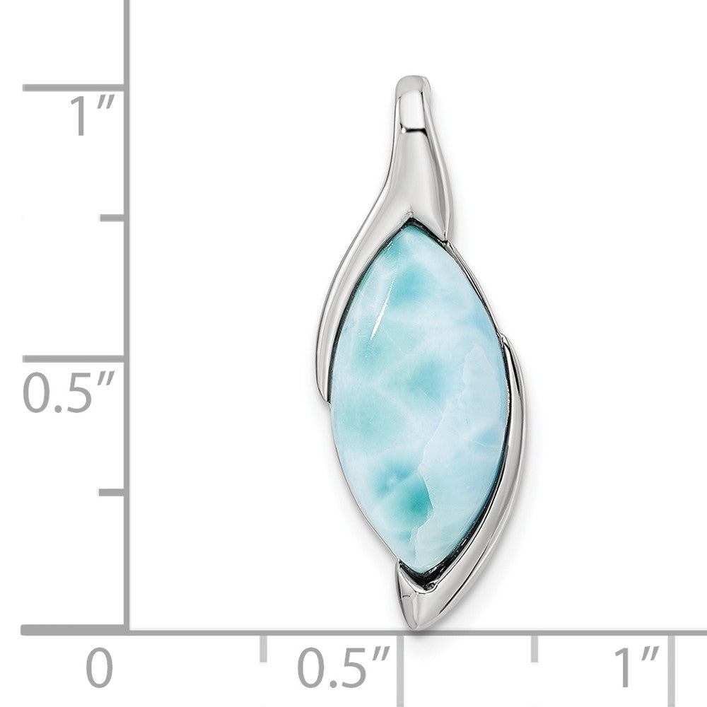Sterlingsilber Rhodiniert Poliert Larimar Anhänger