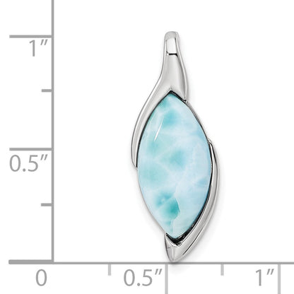 Sterlingsilber Rhodiniert Poliert Larimar Anhänger