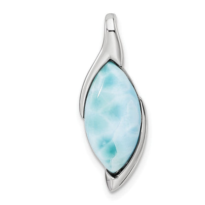 Sterlingsilber Rhodiniert Poliert Larimar Anhänger