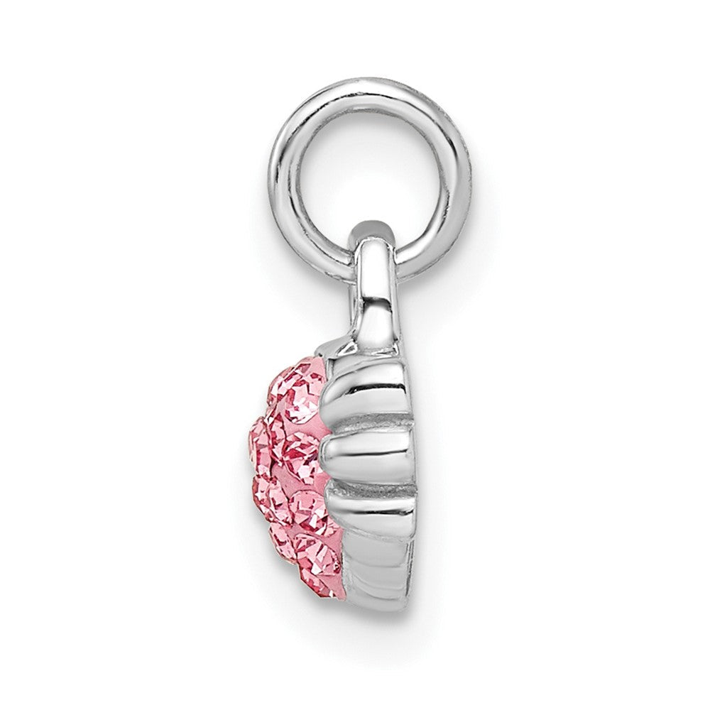 Sterlingsilber Rhodiniert Rosa Preciosa Kristall Herz Candy Anhänger