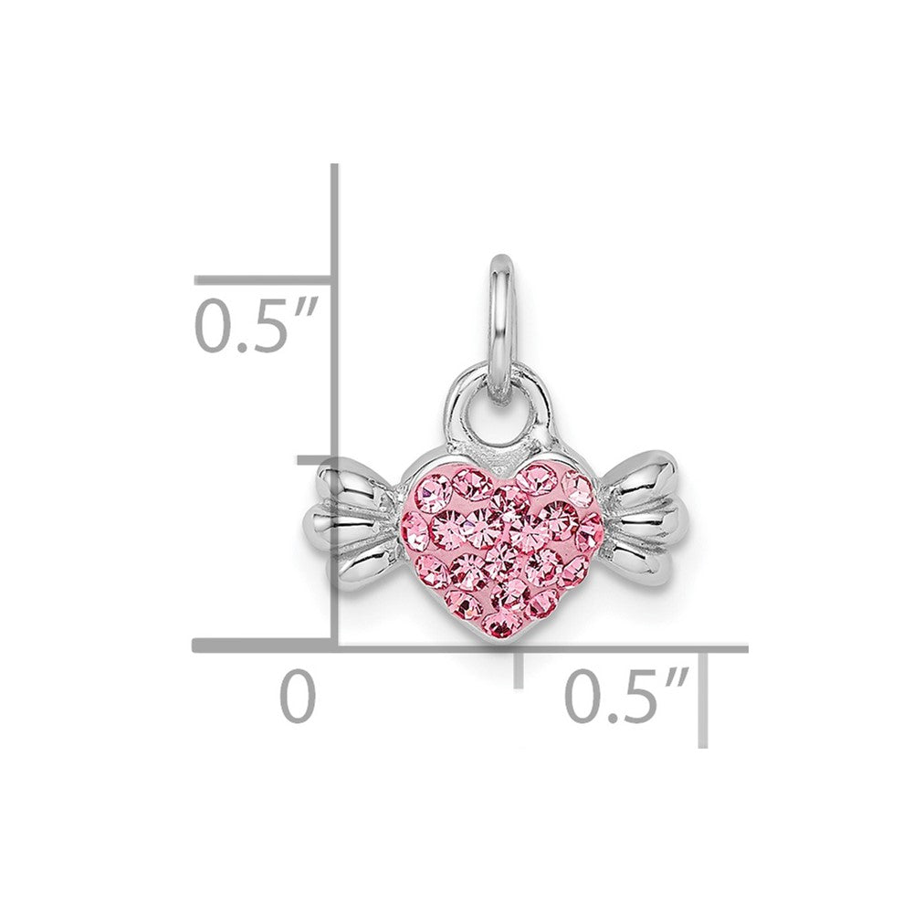 Sterlingsilber Rhodiniert Rosa Preciosa Kristall Herz Candy Anhänger