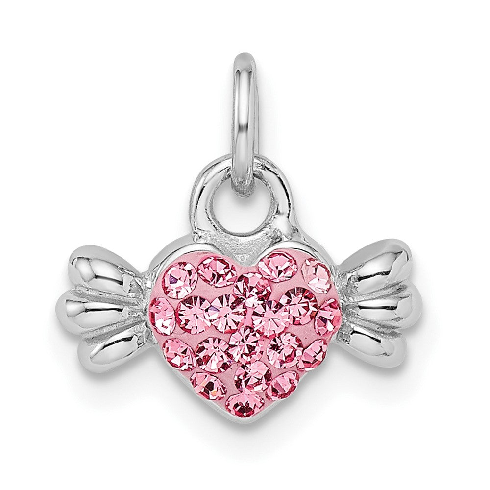 Sterlingsilber Rhodiniert Rosa Preciosa Kristall Herz Candy Anhänger