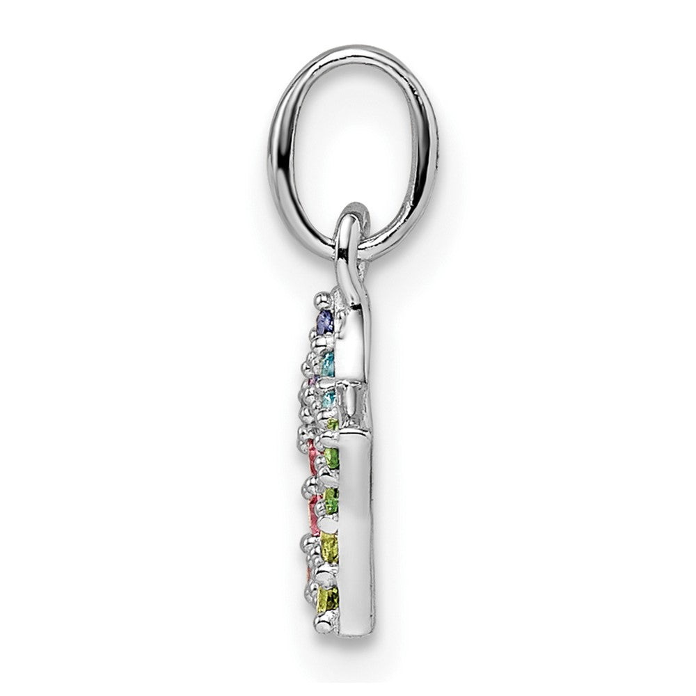 Sterlingsilber Rhodiniert Regenbogen Nano Kristall Stern Anhänger