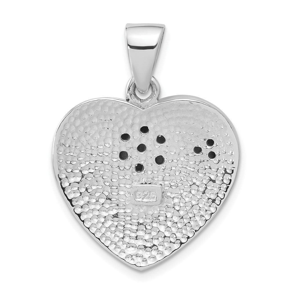 Sterlingsilber Multicolored Stein Einlage Blume Herz Anhänger