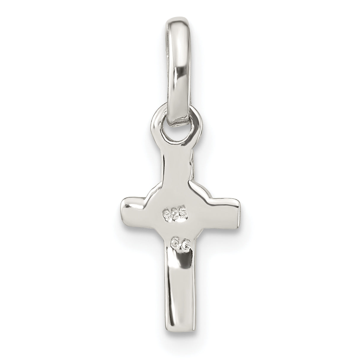 Sterlingsilber Rhodiniert Kreuz Rosa Emaille Herz Anhänger