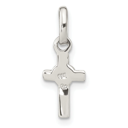 Sterlingsilber Rhodiniert Kreuz Rosa Emaille Herz Anhänger