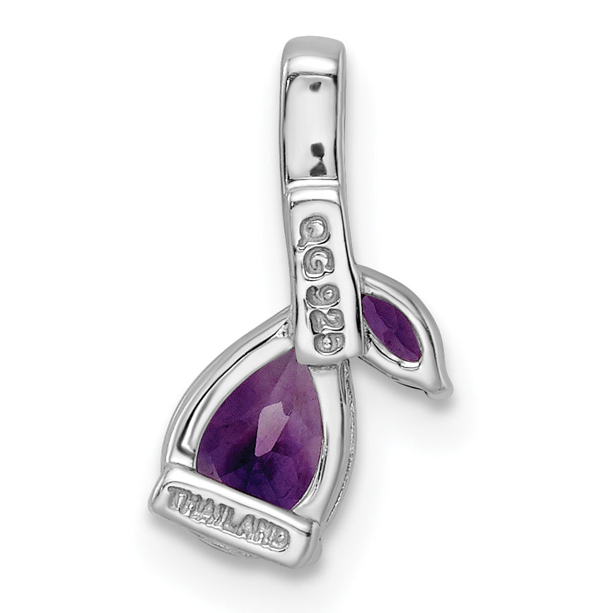 Sterlingsilber Sterlingsilver Rhodplat.79am/wt Amethyst & Weiß Topas Anhänger