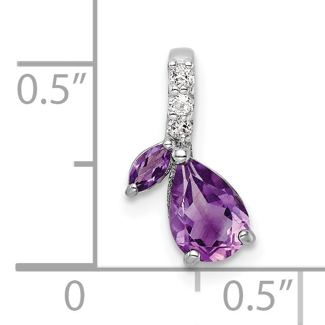 Sterlingsilber Sterlingsilver Rhodplat.79am/wt Amethyst & Weiß Topas Anhänger