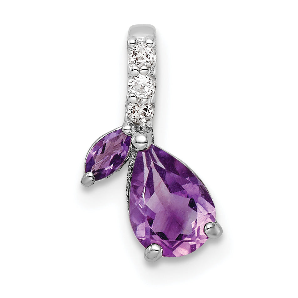 Sterlingsilber Sterlingsilver Rhodplat.79am/wt Amethyst & Weiß Topas Anhänger