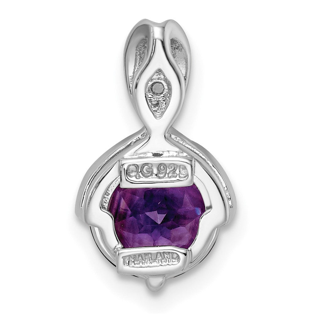 Sterlingsilber Ss Rhodiniert Kreis 1.86tw Amethyst/white Topas Anhänger