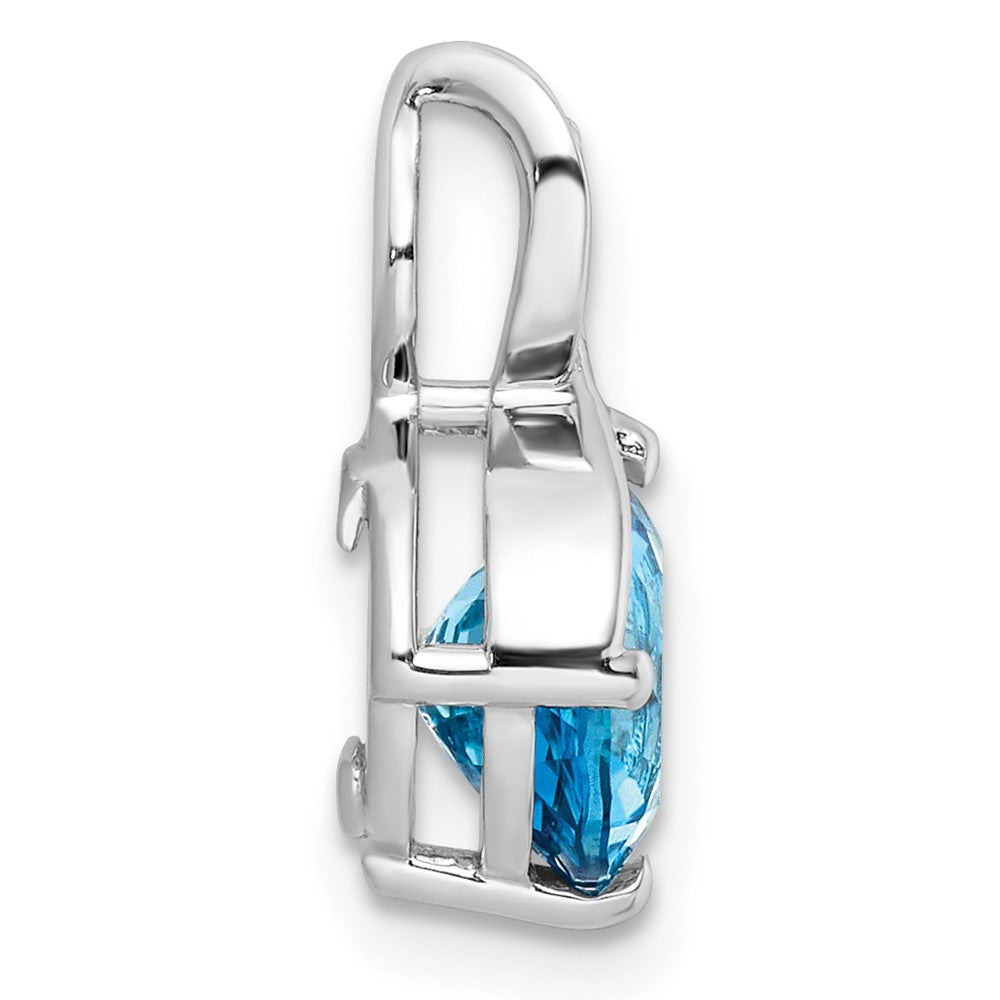 Sterlingsilber Rhodiniert Kreis Schweizer Blautopas /white Topas Anhänger