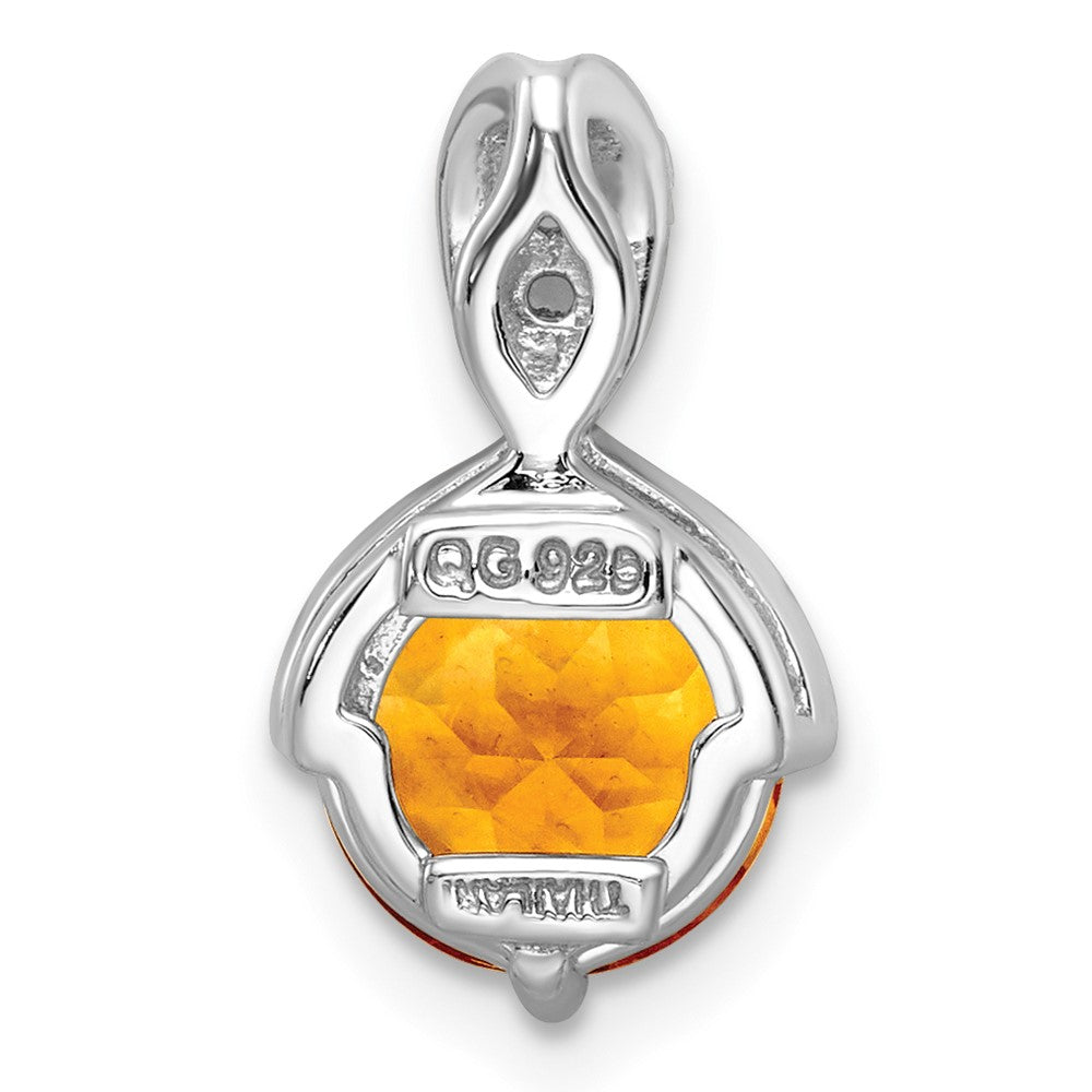 Sterlingsilber Rhodiniert Kreis 1.86t.w. Citrin/white Topas Anhänger