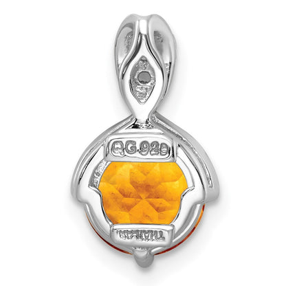 Sterlingsilber Rhodiniert Kreis 1.86t.w. Citrin/white Topas Anhänger
