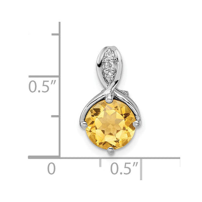 Sterlingsilber Rhodiniert Kreis 1.86t.w. Citrin/white Topas Anhänger