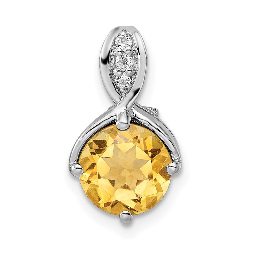 Sterlingsilber Rhodiniert Kreis 1.86t.w. Citrin/white Topas Anhänger