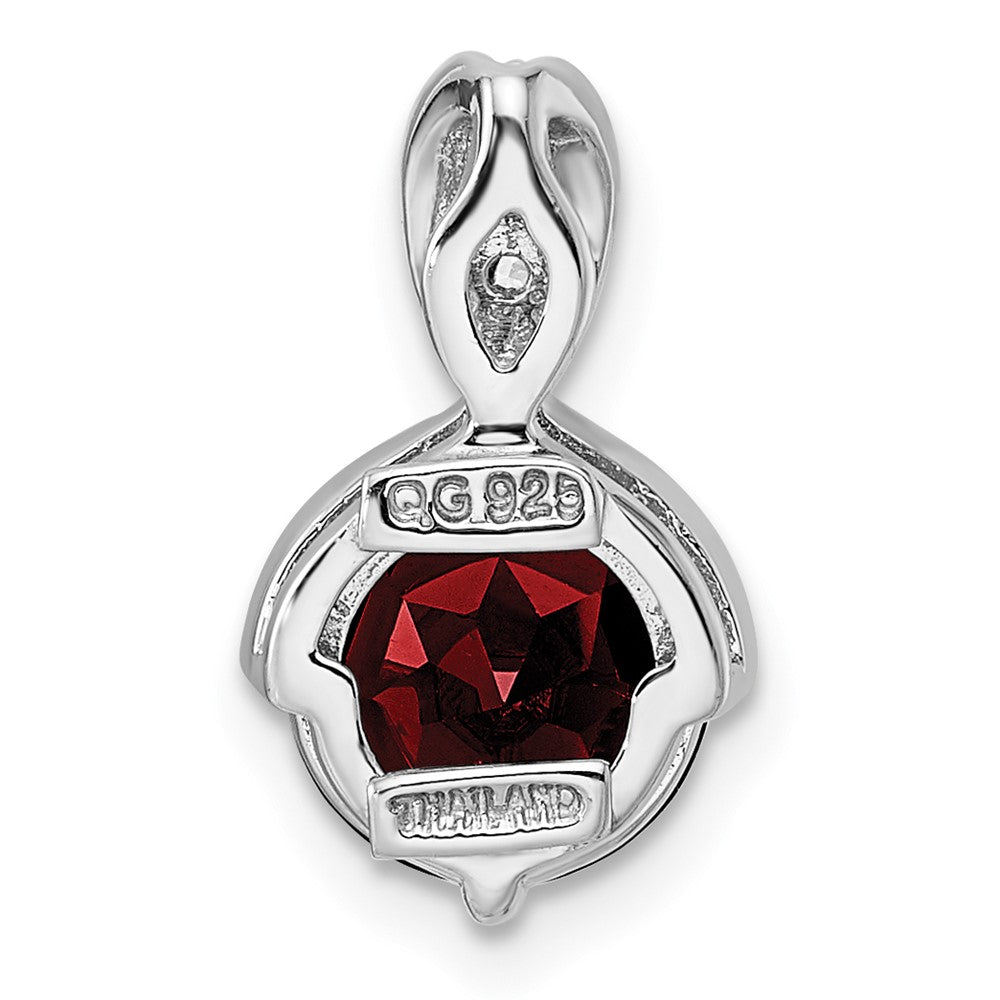 Sterlingsilber Rhodiniert Kreis 2.56t.w. Granat/white Topas Anhänger