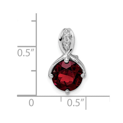 Sterlingsilber Rhodiniert Kreis 2.56t.w. Granat/white Topas Anhänger