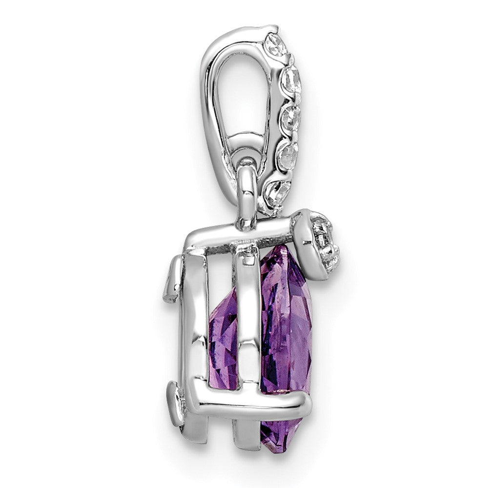 Sterlingsilber Rhodiniert Kreis 1.90amethyst/whitetopaz Anhänger
