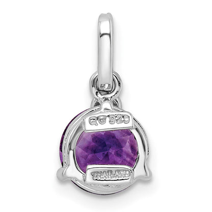 Sterlingsilber Rhodiniert Kreis 1.90amethyst/whitetopaz Anhänger