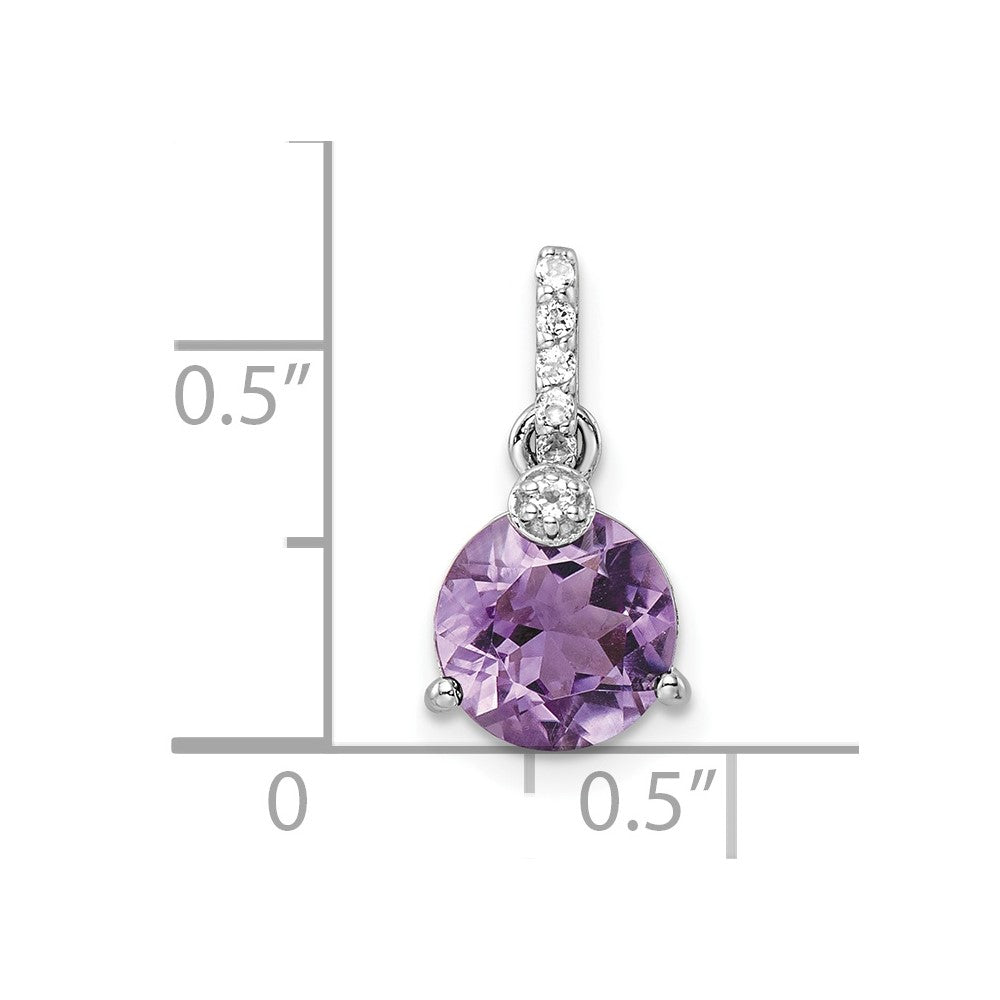 Sterlingsilber Rhodiniert Kreis 1.90amethyst/whitetopaz Anhänger