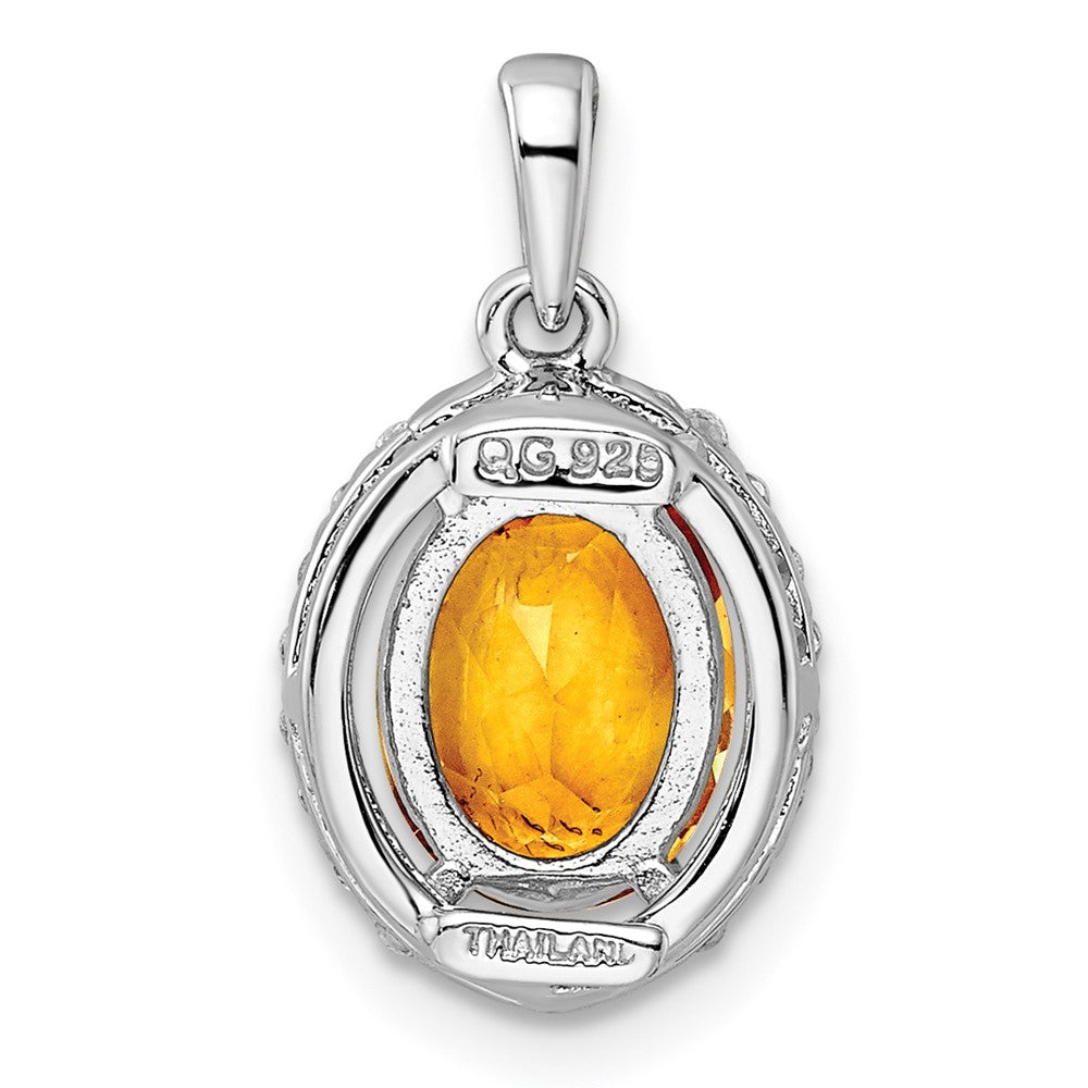 Sterlingsilber Rhodiniert Oval 1.86t.w. Citrin/white Topas Anhänger