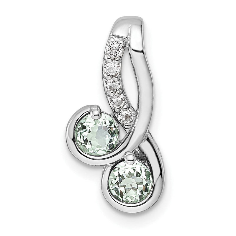 Sterlingsilber Sterlingsilver Rhodiniert.5t.w. Greenquartz/white Topas Anhänger