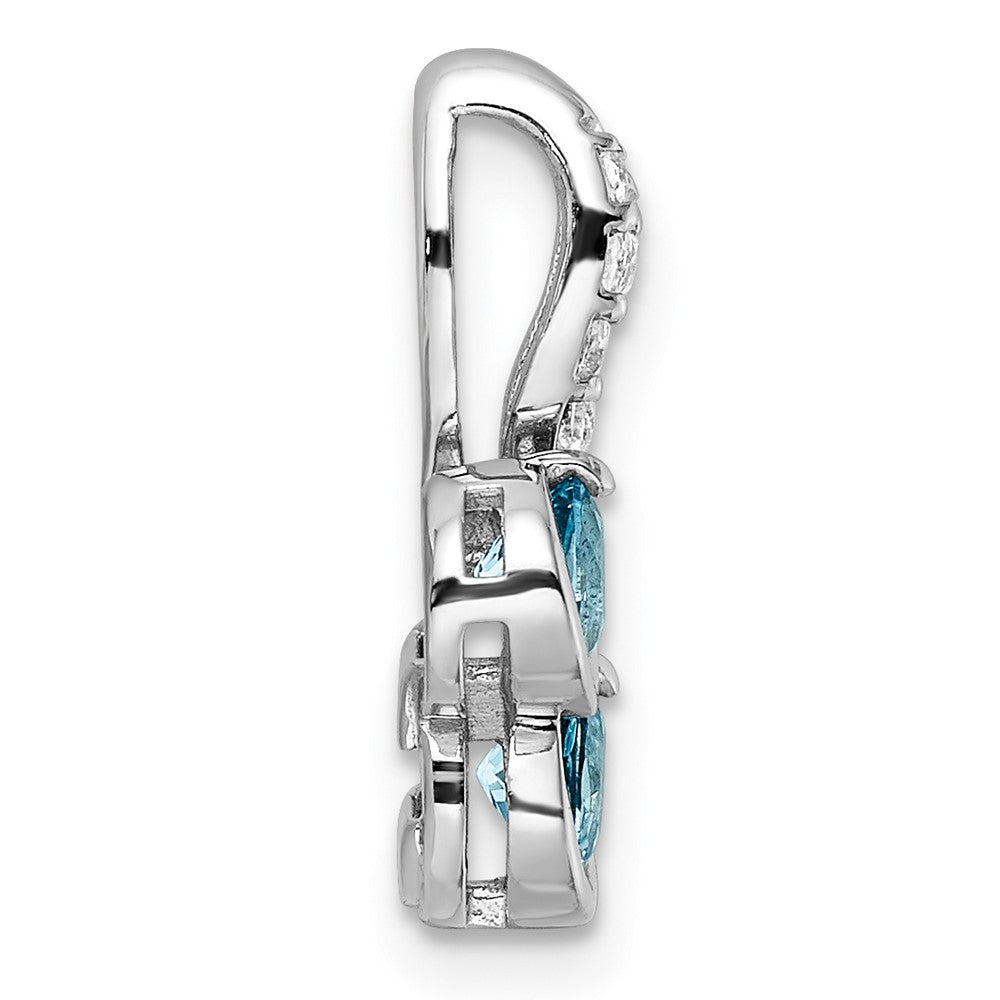 Sterlingsilber Rhodiniert.7t.w. Lsbt/white Topas Anhänger