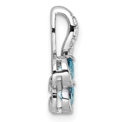 Sterlingsilber Rhodiniert.7t.w. Lsbt/white Topas Anhänger