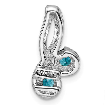 Sterlingsilber Rhodiniert.7t.w. Lsbt/white Topas Anhänger